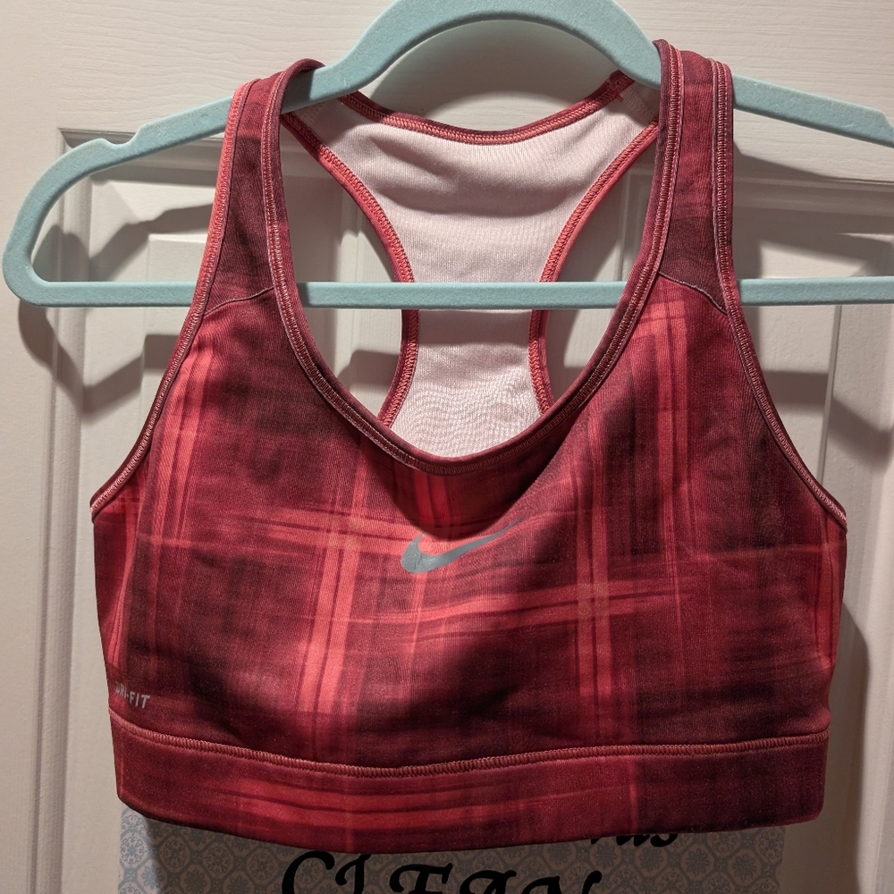 Pink Plaid Nike Sports Bra